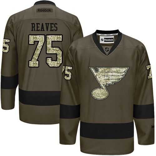 Glued St. Louis Blues #75 Ryan Reaves Green Salute to Service NHL Jersey,We sell and wholesale Glued St. Louis Blues #75 Ryan Reaves Green Salute to Service NHL Jersey on line form chian!
